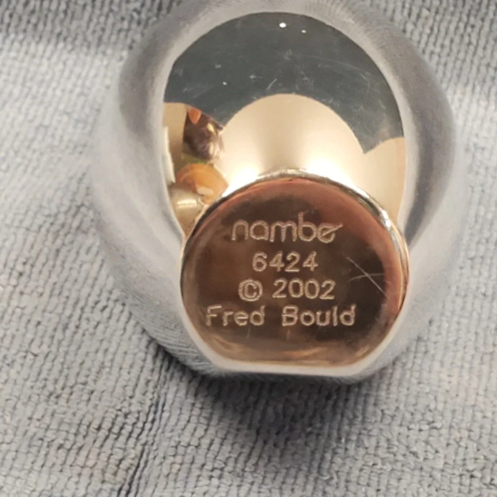 VTG‎ Nambé Space Age Paperweight Desk Clock  #6424 Fred Bould 2002 Original Box